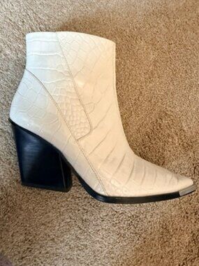 Vince Camuto white leather booties!